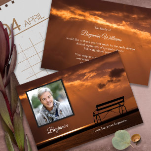 Funeral Thank You Cards   Sunset with Photo