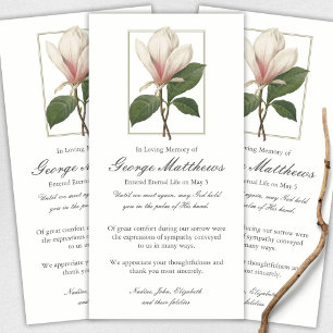 Funeral Thank You Cards   Sweet Antique Magnolia