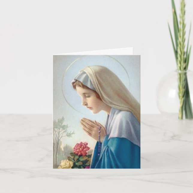 Funeral Thank You Cards | Vierge Au Chapelet (Front)