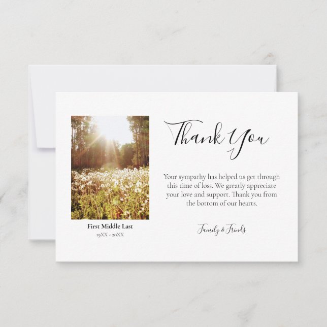 Funeral Thank You Cards w/ Custom Photo 2022 (Front)