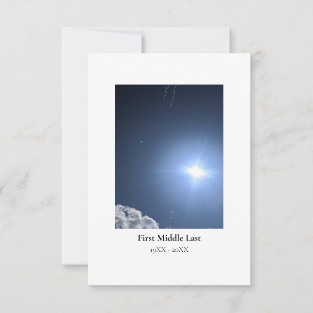 Funeral Thank You Cards w/ Custom Photo (Portrait) (Front)