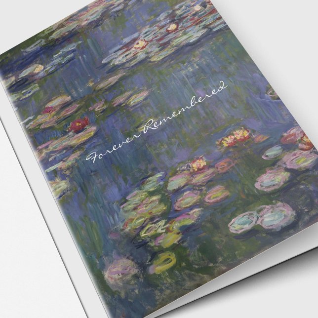 Funeral Thank You Cards | Water Lilies 1 (Elegant Water Lilies Memorial Sorry For Your Loss Sympathy Cards)