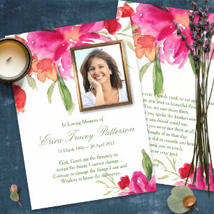 Funeral Thank You Cards   Watercolor with Photo