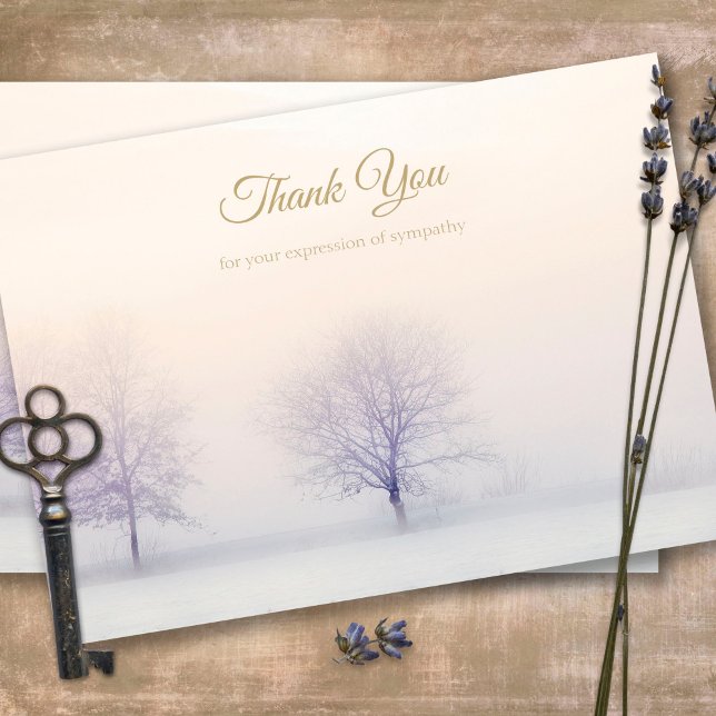 Funeral Thank You Cards | Winter Landscape (Sympathy Photo Celebration of Life, In Loving Memory, Forever in our Hearts Funeral thank you cards)