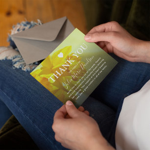 Funeral Thank You   Daffodil Memorial Card