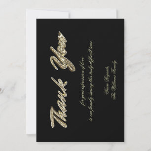 Funeral Thank You Elegant Black and Gold