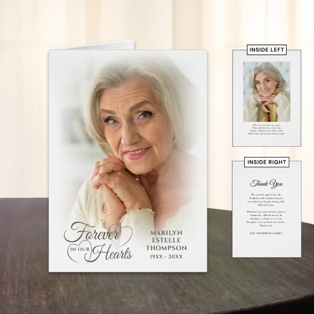 Funeral Thank You FOREVER IN OUR HEARTS 2 Photos (Creator Uploaded)