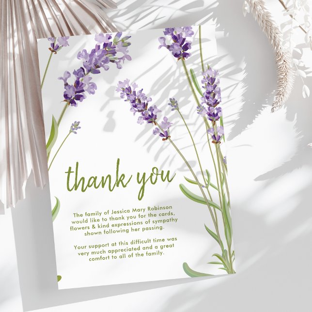 Funeral Thank You Note | Behreavement Lavender (Creator Uploaded)