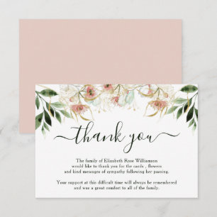 Funeral Thank You Note   Bereavement  Eucalyptus