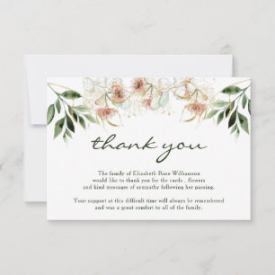 Funeral Thank You Note   Bereavement  Eucalyptus Card
