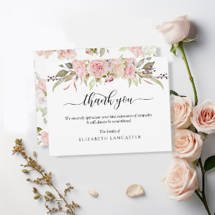 Funeral Thank You Note, Blush Floral