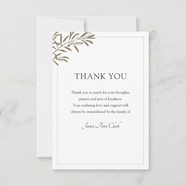 Funeral Thank You Note Card (Front)