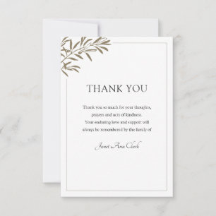 Funeral Thank You Note Card