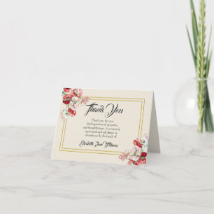 Funeral Thank You Note Card  Poppies