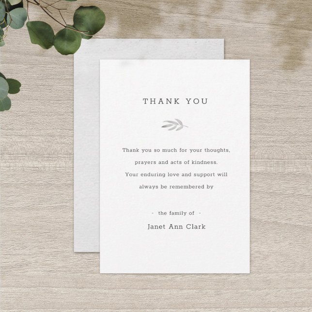 Funeral Thank You Note Card | Watercolor (Creator Uploaded)