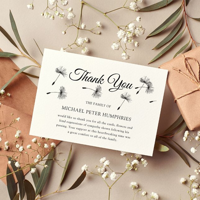 Funeral Thank You Note | Elegant Wish Memorial Card (Creator Uploaded)