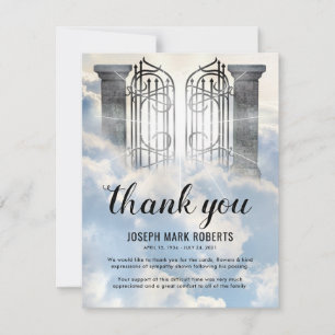 Funeral Thank You Note   Gates of Heaven Card