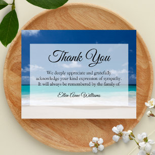 Funeral Thank You Note Grief Ocean   Bereavement Card