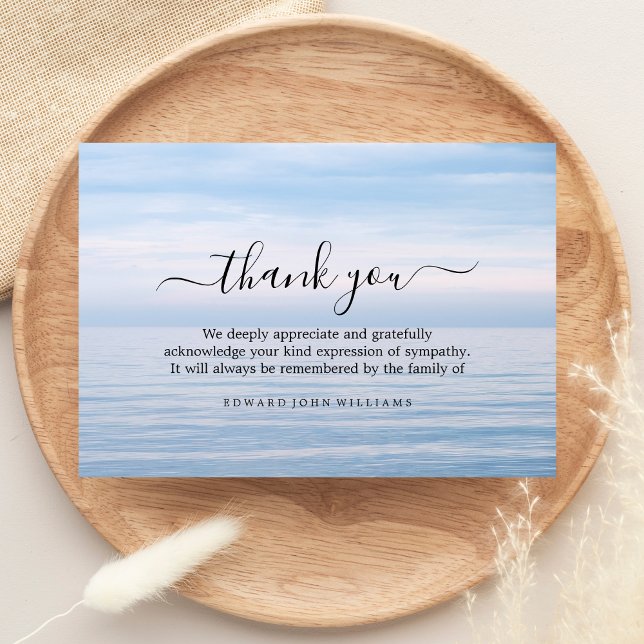 Funeral Thank You Note Grief Ocean | Bereavement Card (Creator Uploaded)