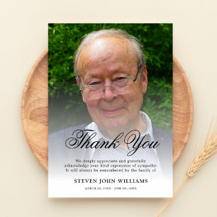 Funeral Thank You Note Grief Photo   Bereavement