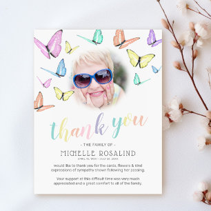 Funeral Thank You Note Photo Butterfly