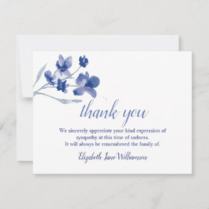 Funeral Thank you note   Simple Floral Watercolor