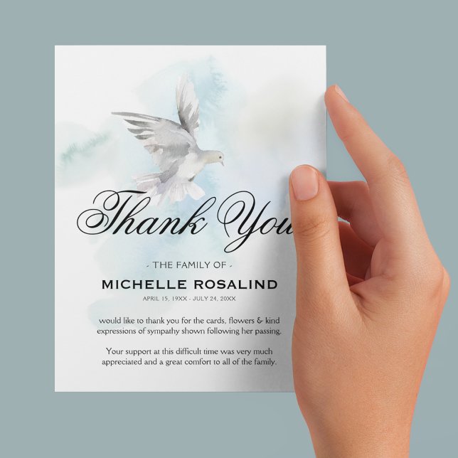 Funeral Thank You Note | Sympathy Dove Card (Creator Uploaded)