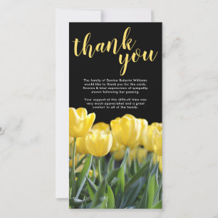Funeral Thank You Note Sympathy Yellow Tulip Card