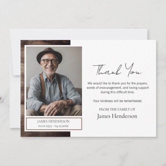 Funeral Thank You Photo (Front)