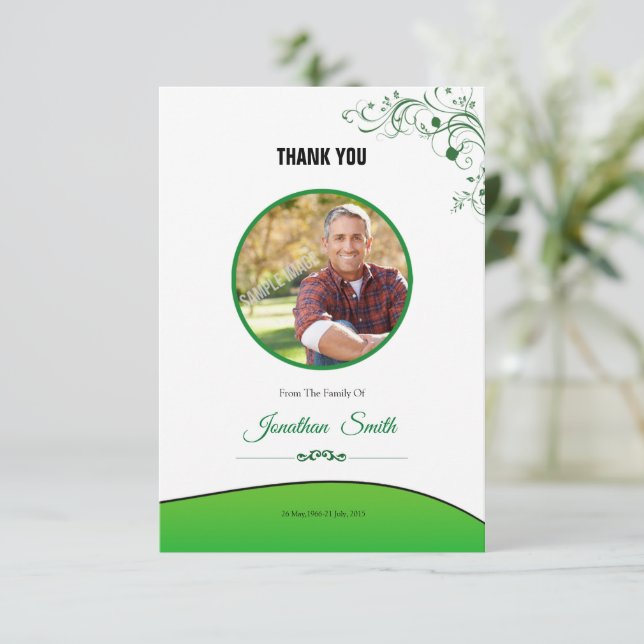 Funeral Thank You Photo Card (Standing Front)