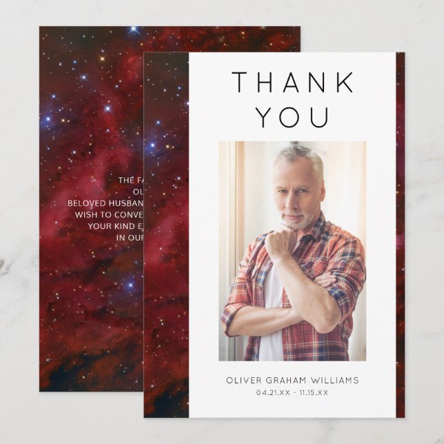 Funeral Thank You Photo Sympathy Bereavement  (Front/Back)