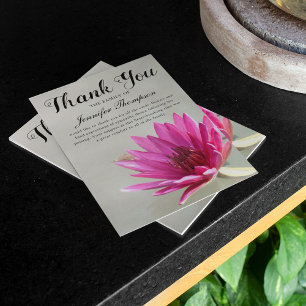 Funeral Thank You   Pink Lotus Bereavement Card