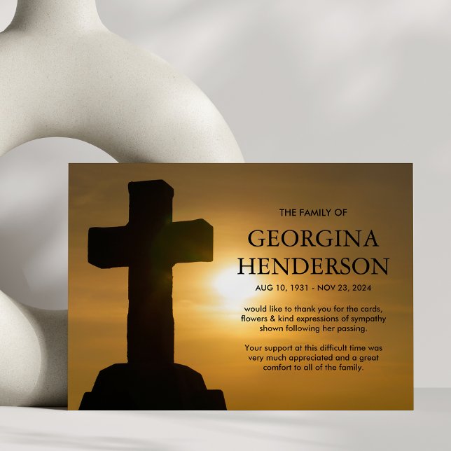 Funeral Thank You | Religious Holy Cross Card (Creator Uploaded)