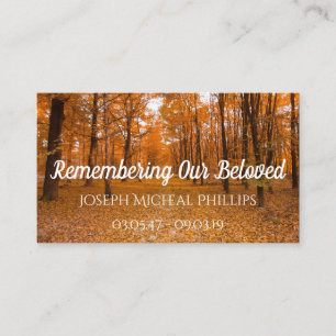 Funeral Thank You   Remembrance Card. Enclosure Card