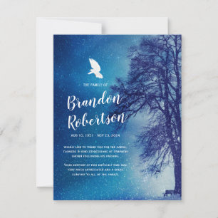 Funeral Thank You   Tree Dove Memorial Card