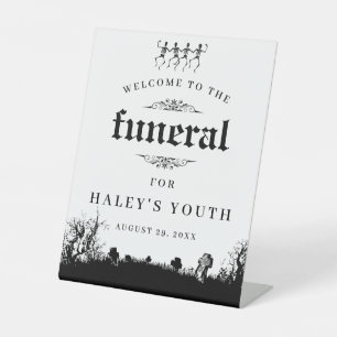 Funeral Theme RIP Twenties 20s Funny 30th Birthday Pedestal Sign