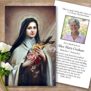 Funeral Thérèse aux Roses Prayer Sympathy Cards