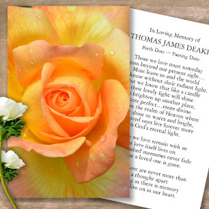 Funeral Yellow Rose Memorial Prayer Sympathy Cards