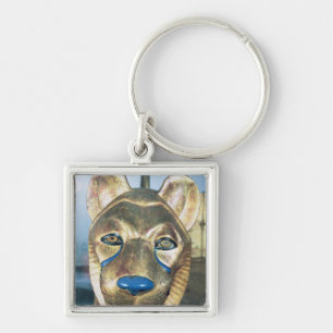 Funerary bedhead in the form of a lion key ring