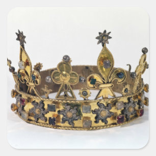 Funerary crown of Philippe of France  1404 Square Sticker