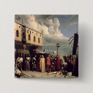 Funerary honours given to Titian who died in Venic 15 Cm Square Badge