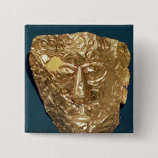 Funerary mask 15 cm square badge (Front)