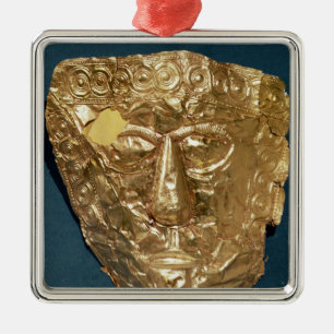 Funerary mask metal tree decoration