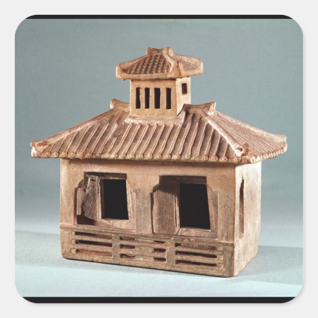 Funerary model of a house, Han Dynasty Square Sticker (Front)