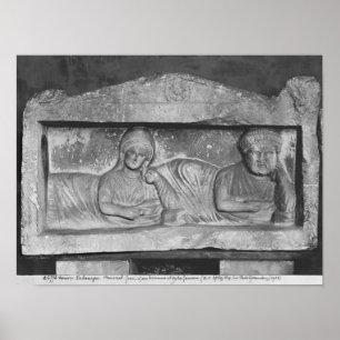 Funerary relief of a couple, from Palmyra, Syria Poster