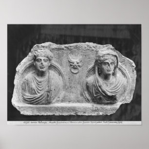 Funerary relief of a couple, from Palmyra, Syria Poster