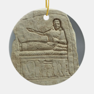 Funerary stela in the name of the lady Artemis, fr Ceramic Tree Decoration