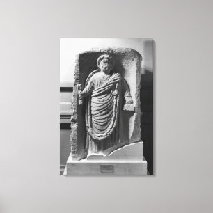 Funerary stela of a notary, from Deux-Sevres Canvas Print