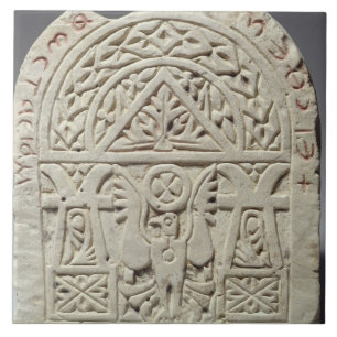 Funerary stela with a dove or eagle, 8th-9th centu tile