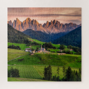 Funes, Italy scenic landscape photograph Jigsaw Puzzle